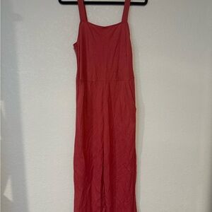 Zara Red Sleeveless Jumpsuit